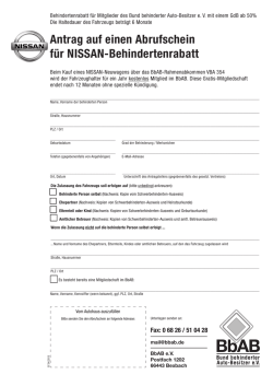 Antrag auf den Abrufschein - Bund behinderter Auto