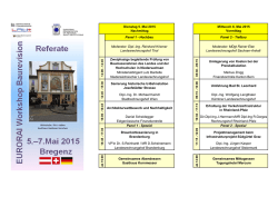 Dienstag 5. Mai 2015 Nachmittag Mittwoch 6. Mai 2015