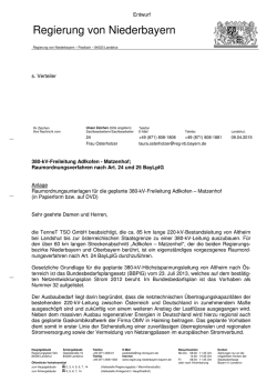 Einleitungsschreiben - Die Regierung von Niederbayern