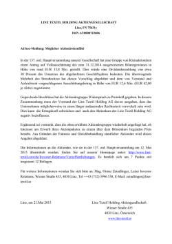 In der 137. ord. Hauptversammlung unserer