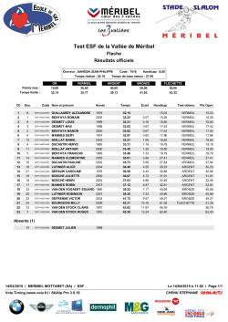 Test ESF de la Vallée de Méribel