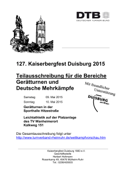 127. Kaiserbergfest Duisburg 2015 Teilausschreibung für die