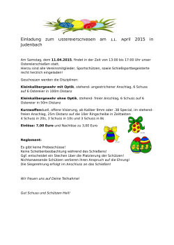 Einladung zum Ostereierschießen am 11. April 2015 in Judenbach
