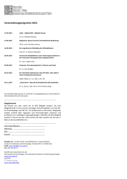 Berner Forum für Kriminalwissenschaften, Bern, 17.3.2015