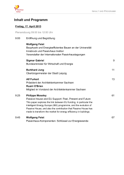 Inhalt und Programm - Passivhaus Institut