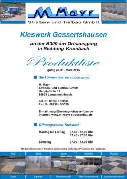 Produktliste Kieswerk - M. Mayr Stra&szlig;en