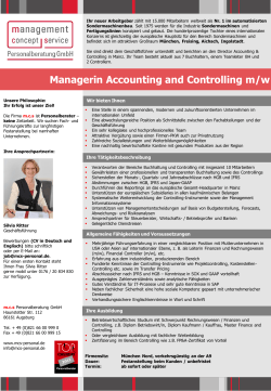 Managerin Accounting and Controlling m/w München Nord