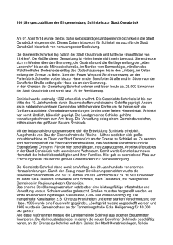 Eingemeindung Schinkels am 01.04.1914