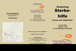 Grenze oder M&ouml;glichkeit Sterbe- hilfe - HOSPIZ