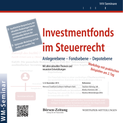 Investmentfonds im Steuerrecht