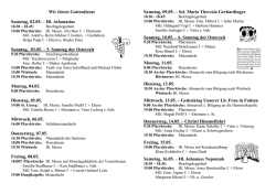 Gottesdienstordnung 02. Mai 2015 bis 17. Mai 2015