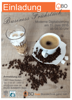 Einladung Business Frühstück - QBO Saar Bürotechnik ganz nah