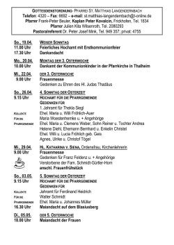 Gottesdienstordnung