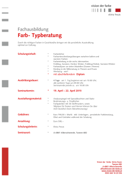 2015 Ausbildung Farb-Typberatung 19. April 2015