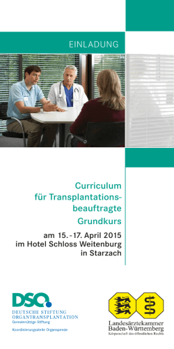 Curriculum für Transplantations- beauftragte Grundkurs