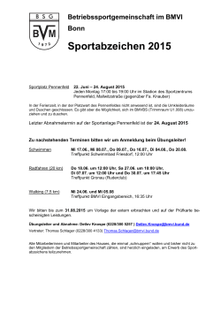 Ankündigung Sportabzeichen 2015