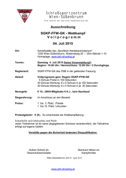Ausschreibung SGKP-FFW-GK - Schießsportzentrum Wien