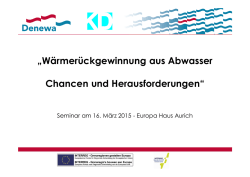 „Wärmerückgewinnung aus Abwasser Chancen und