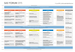 SAS Forum 2015 Agenda