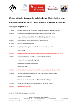 Jubiläumsprogramm - Karpow-Schachakademie Rhein