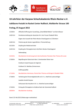 Jubil&auml;umsprogramm - Karpow-Schachakademie Rhein