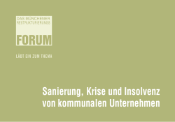 Sanierung, Krise und Insolvenz von kommunalen Unternehmen