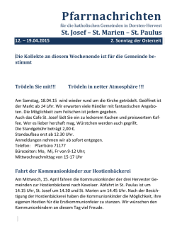 Pfarrnachrichten 12.04.2015