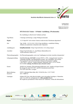 DTU/D.O.S.B. Trainer &ndash; B Modul -Ausbildung (Wochenende)