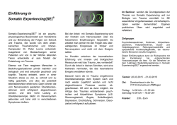 Einf&uuml;hrung in Somatic Experiencing(SE)