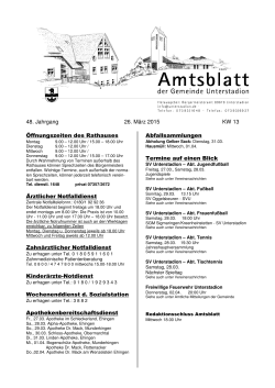 Amtsblatt kw13 - Gemeinde Unterstadion