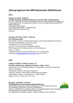 Jahresprogramm BNE 2015 - Hessisches Holz + Technik Museum