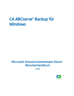 Microsoft Volumeschattenkopie-Dienst - Benutzerhandbuch