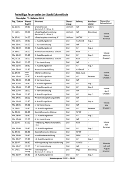 Dienstplan - Feuerwehr Eckernf&ouml;rde