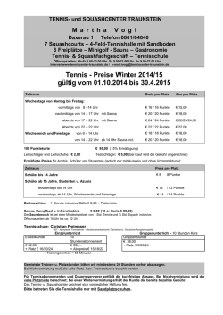 Squash- u. TENNISCENTER TRAUNSTEIN