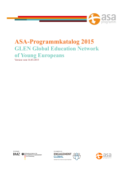 ASA-Programmkatalog 2015 GLEN Global Education Network of