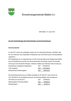 Info vom 16. April 2015 - Einwohnergemeinde Matten bei Interlaken