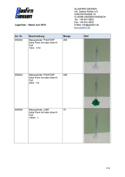 GLASFIRN Stock list as of June 2015 - Glasfirn-Giessen-Logo