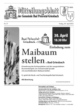 Mitteilungsblatt M 6930 - von Bad Peterstal