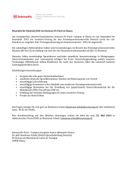 DozentIn für Deutsch/DAF am IEP Sciences Po in Nancy
