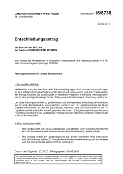 Entschließungsantrag - Bündnis 90/Die Grünen im Landtag NRW