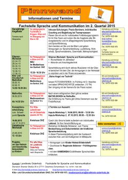 Pinnwand Sprache 2. Quartal 2015