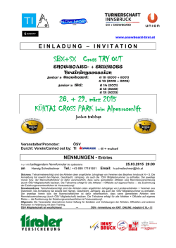 Invitation TRY OUT SX+SBX K&uuml;htai 28.+29