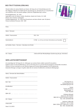 Einfach den Mitgliedsantrag ausdrucken - Tal-Gang