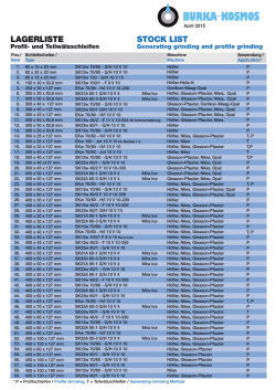 LagerListe stock List - Burka