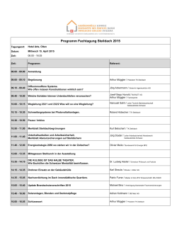 Programm Fachtagung Steildach 2015