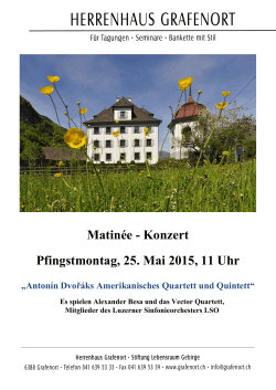 Matinée - Konzert Pfingstmontag, 25. Mai 2015, 11 Uhr