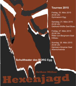 Hexenjagd Arthur Miller Schultheater des BORG Egg Tournee 2015