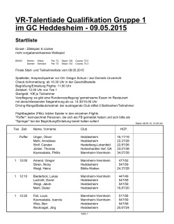 Startliste - Baden-Württembergischer Golfverband