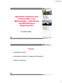 Alternative Verfahren nach TrinkwV 2001 in der Mikrobiologie
