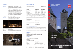 Schloss Steinau Veranstaltungsprogramm 2015